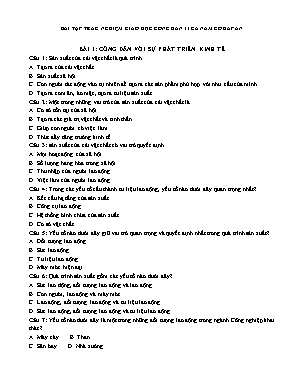 Bài tập trắc nghiệm Giáo dục công dân lớp 11 cả năm (Có đáp án)